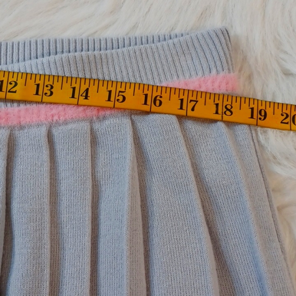 DOLLSKILL SUGAR THRILLZ 1X CRYSTAL QUIET SKIRT SET GRAY/PINK TRIM SOFT KNIT - Picture 17 of 17